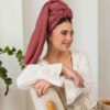 ⁦מטפחת טטרא ורוד אפרסק⁩ – תמונה ⁦5⁩